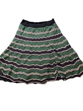 Authentic Missoni green and purple fit-and-flare miniskirt